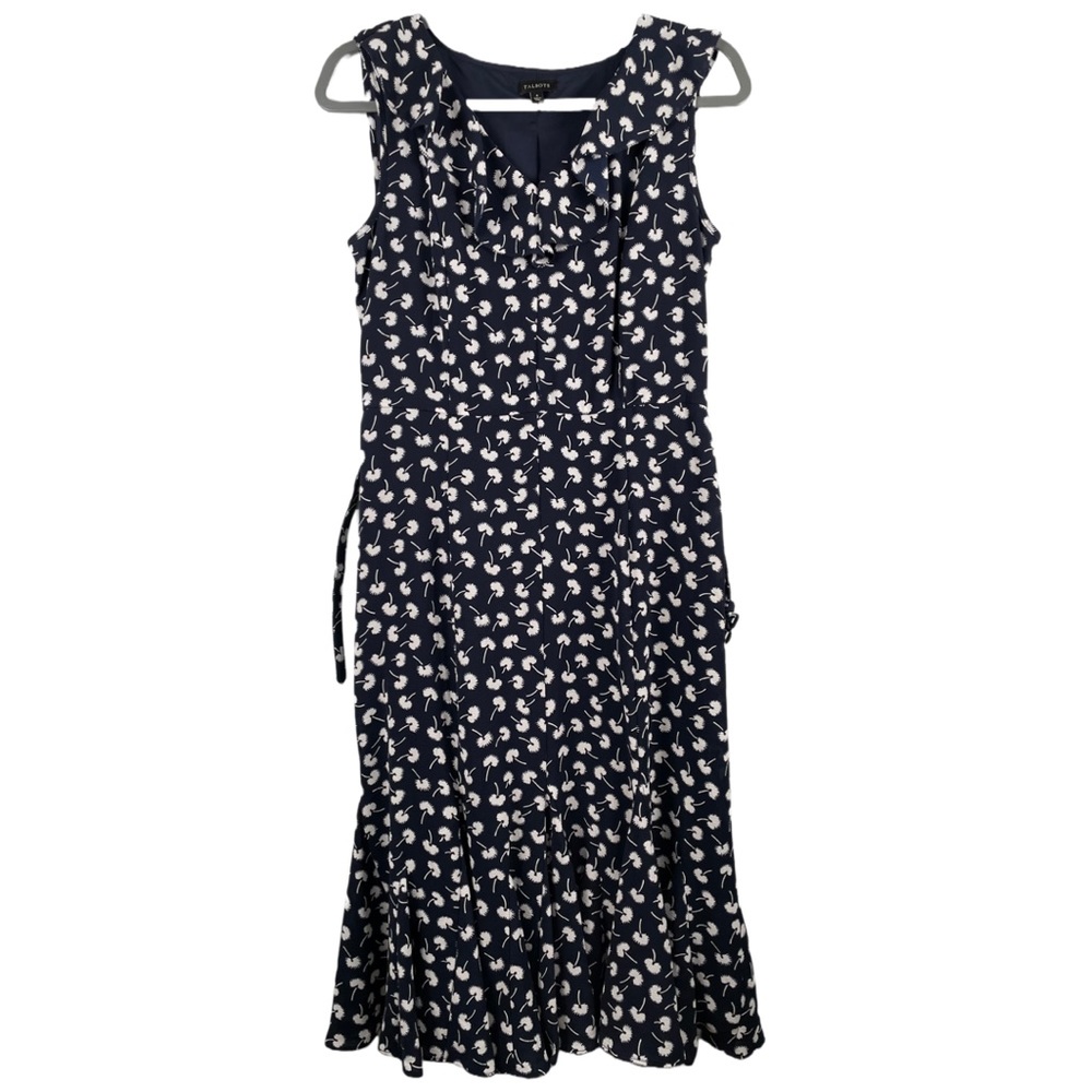TALBOTS FLORAL DRESS | Navy | Size 4